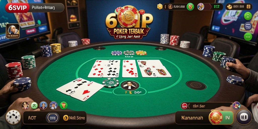 Tangkapan layar gameplay Poker yang menampilkan suasana seru di 6SVIP.