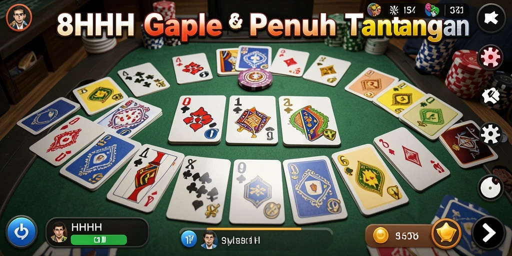 Tampilan gameplay seru saat bermain Gaple di 8HHH.
