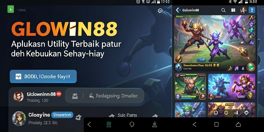 Tampilan utama GLOWIN88 dengan fitur-fitur Utility yang lengkap.