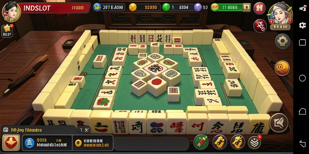 Screenshot utama INDSLOT menampilkan gameplay Mahjong yang mengasyikkan.