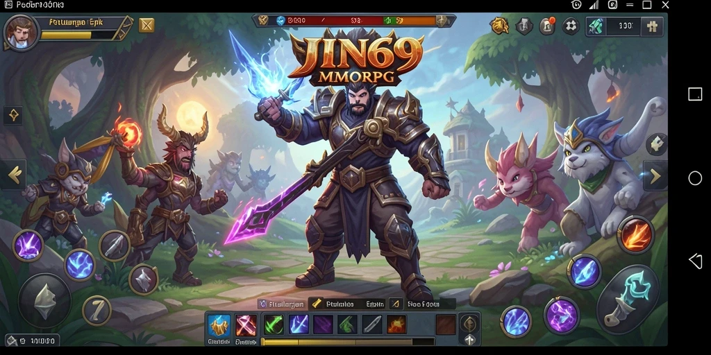 Screenshot gameplay JIN69 menampilkan aksi pertempuran yang mendebarkan di dunia fantasi.