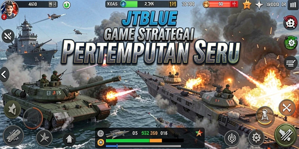 Tampilan gameplay JTBLUE yang menarik dan strategi mendalam.