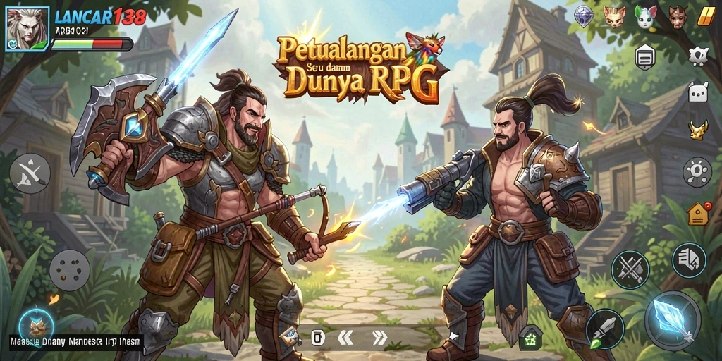 Screenshot gameplay <strong>LANCAR138</strong> menunjukkan aksi pertempuran seru di dunia RPG.