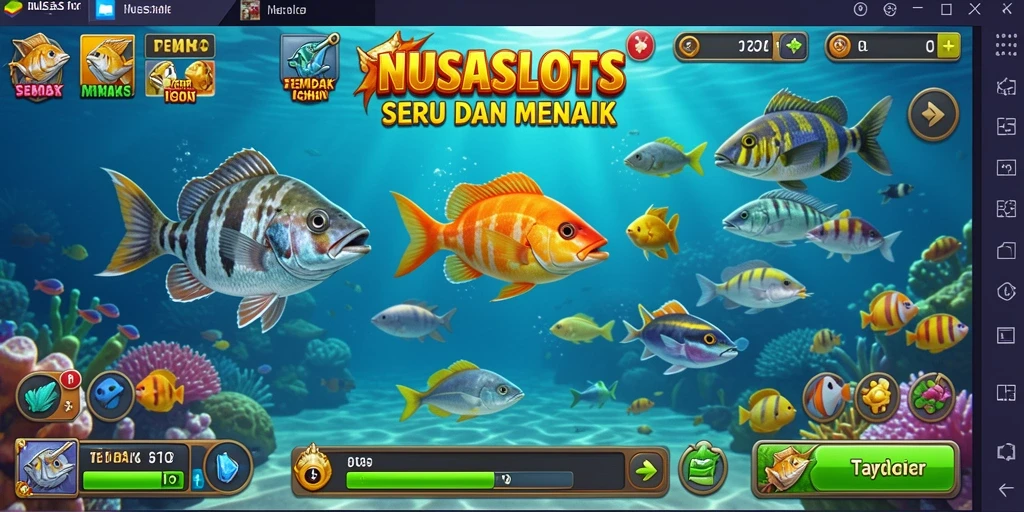 Tampilan gameplay seru menembak ikan di NUSASLOTS.
