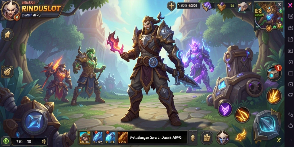 Gameplay RINDUSLOT yang seru dengan pertarungan epik.