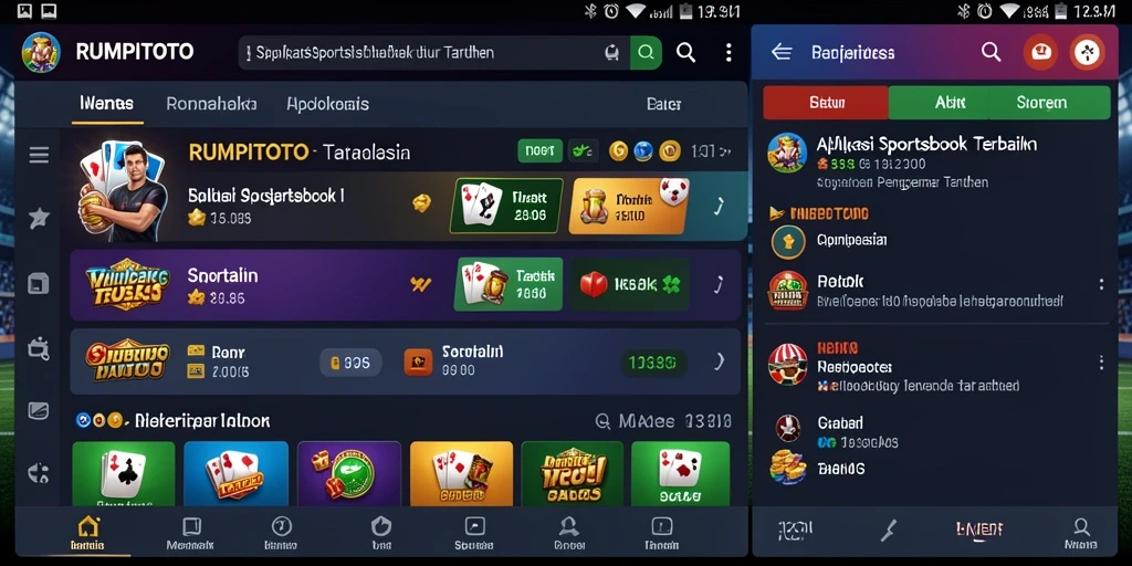 Tampilan aplikasi RUMPITOTO saat melakukan taruhan olahraga.