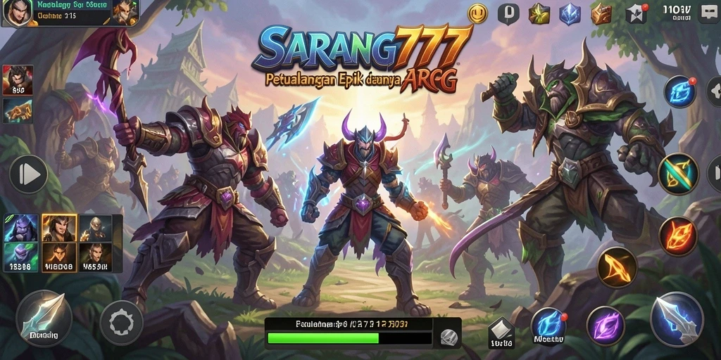 Screenshot SARANG777 menampilkan aksi pertarungan yang mendebarkan dalam dunia ARPG.