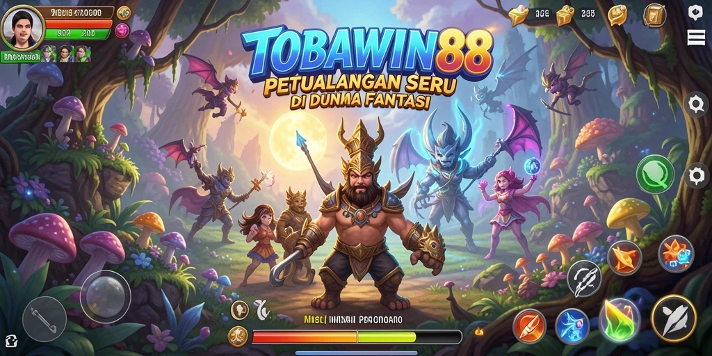 Screenshot gameplay TOBAWIN88 yang menunjukkan aksi petualangan seru.