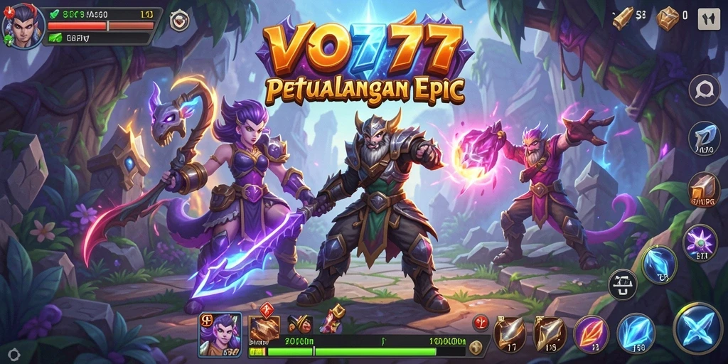 Gameplay seru VO777 dengan pertempuran ARPG yang intens.