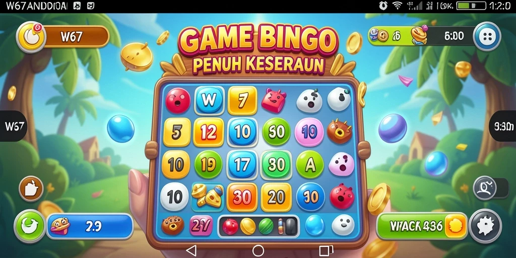 Tampilan gameplay seru dari W67 dengan suasana Bingo yang menyenangkan.
