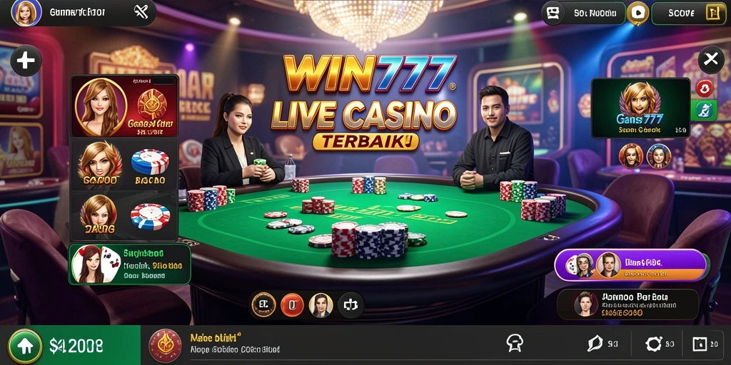 Tampilan gameplay Live Casino yang mendebarkan di WIN777.